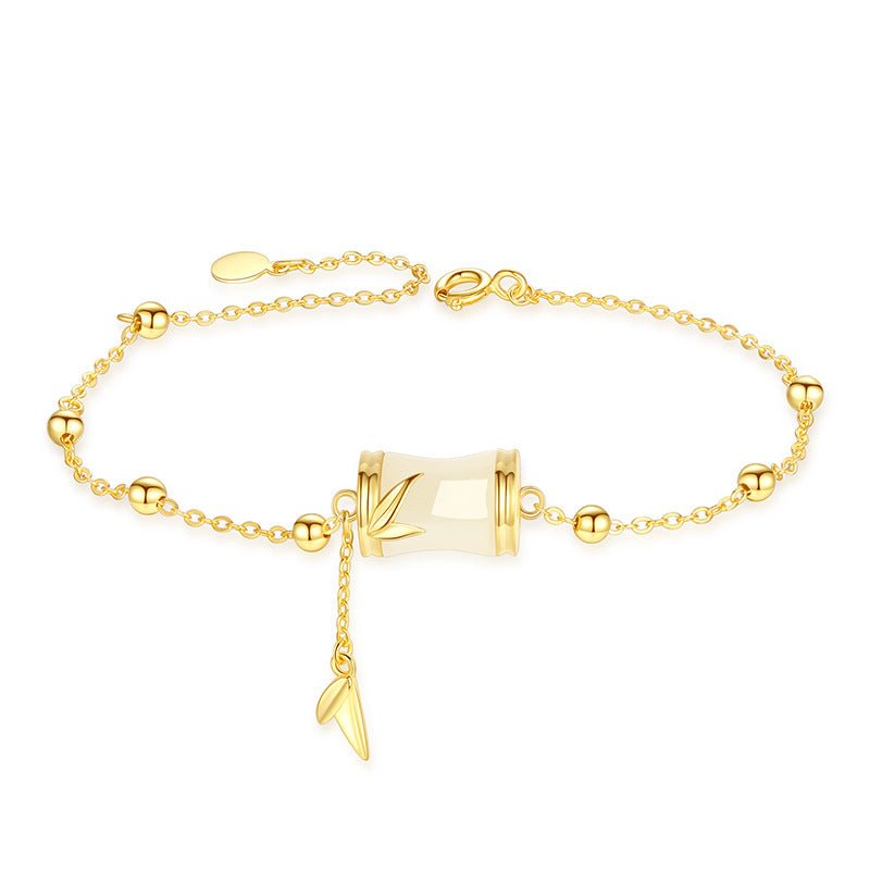 gold jade bracelet: hetian bamboo 925 silver | star8s