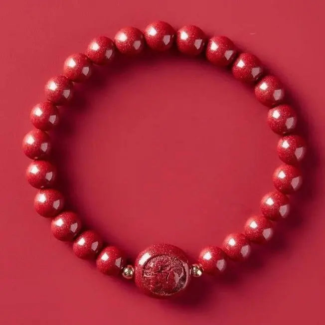 Gorgeous & Auspicious Chinese Bracelet with Cinnabar Zodiac Beads - STAR8S - STAR8S