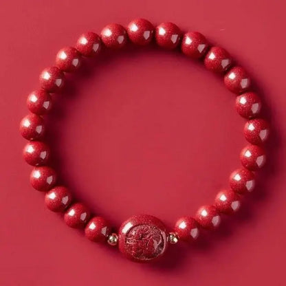 Gorgeous & Auspicious Chinese Bracelet with Cinnabar Zodiac Beads - STAR8S - STAR8S