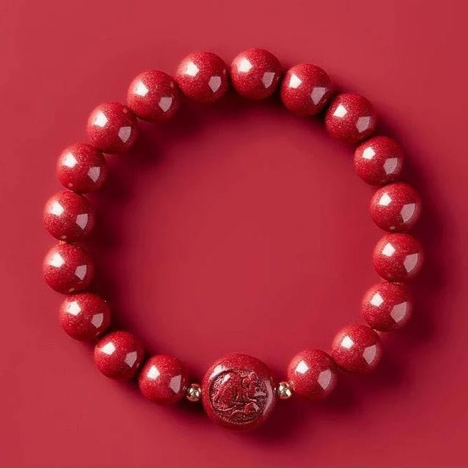 gorgeous & auspicious chinese bracelet with cinnabar zodiac beads - star8s - star8s