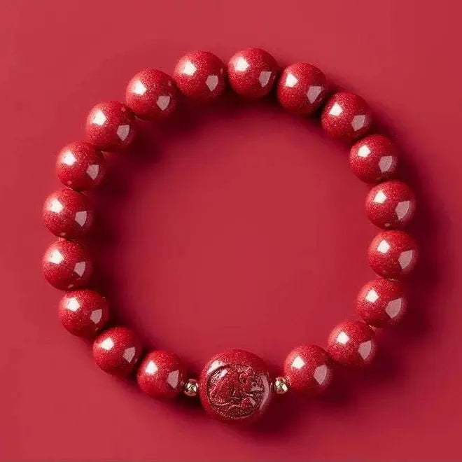 gorgeous & auspicious chinese bracelet with cinnabar zodiac beads - star8s - star8s