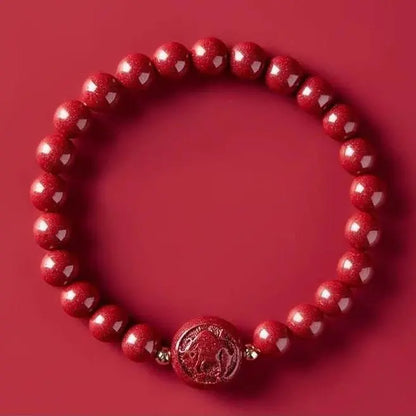 Gorgeous & Auspicious Chinese Bracelet with Cinnabar Zodiac Beads - STAR8S - STAR8S