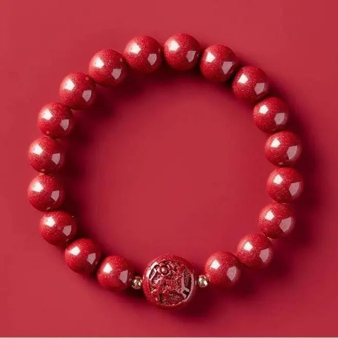Gorgeous & Auspicious Chinese Bracelet with Cinnabar Zodiac Beads - STAR8S - STAR8S