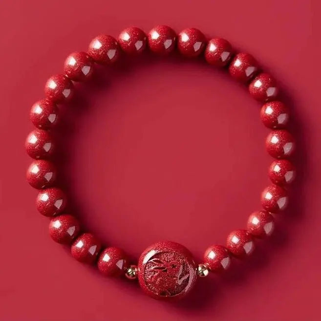 gorgeous & auspicious chinese bracelet with cinnabar zodiac beads - star8s - star8s