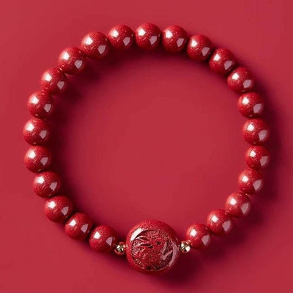 Gorgeous & Auspicious Chinese Bracelet with Cinnabar Zodiac Beads - STAR8S - STAR8S