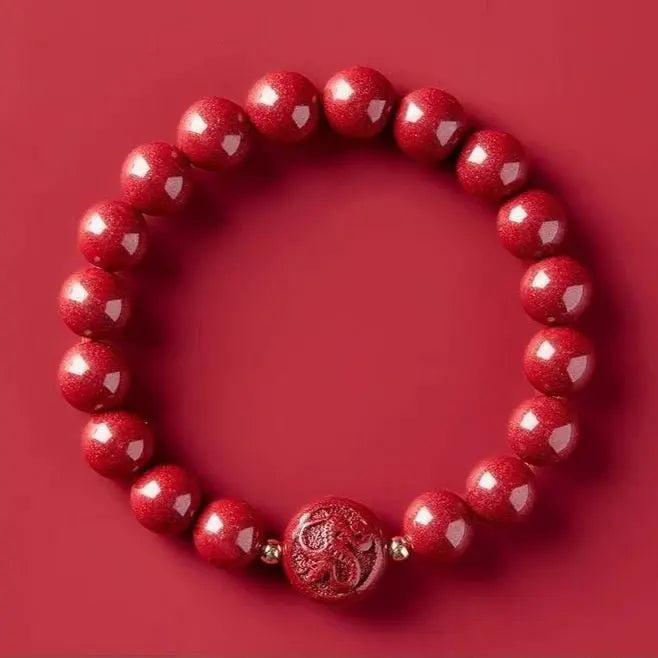 Gorgeous & Auspicious Chinese Bracelet with Cinnabar Zodiac Beads - STAR8S - STAR8S
