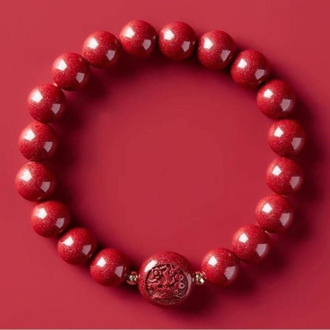 Gorgeous & Auspicious Chinese Bracelet with Cinnabar Zodiac Beads - STAR8S - STAR8S