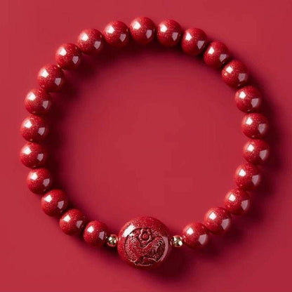 Gorgeous & Auspicious Chinese Bracelet with Cinnabar Zodiac Beads - STAR8S - STAR8S
