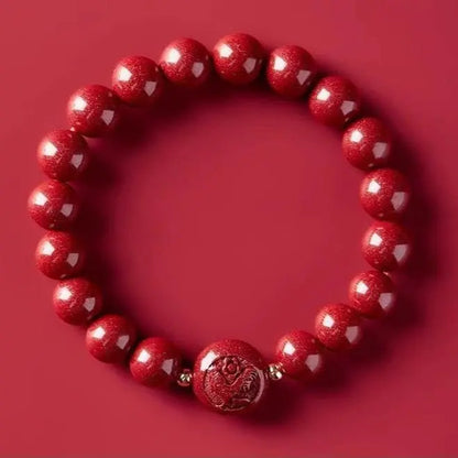 Gorgeous & Auspicious Chinese Bracelet with Cinnabar Zodiac Beads - STAR8S - STAR8S