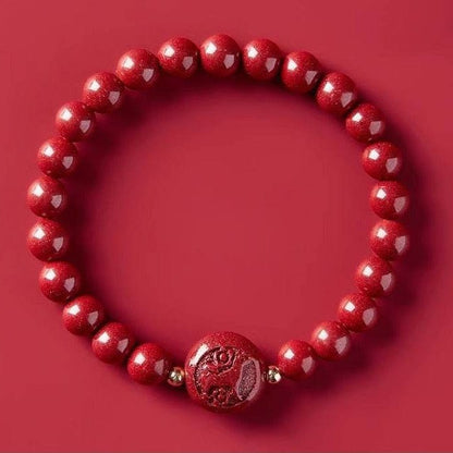 Gorgeous & Auspicious Chinese Bracelet with Cinnabar Zodiac Beads - STAR8S - STAR8S