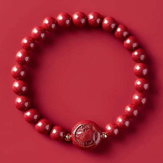 Gorgeous & Auspicious Chinese Bracelet with Cinnabar Zodiac Beads - STAR8S - STAR8S