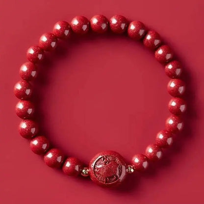 Gorgeous & Auspicious Chinese Bracelet with Cinnabar Zodiac Beads - STAR8S - STAR8S
