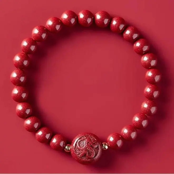 Gorgeous & Auspicious Chinese Bracelet with Cinnabar Zodiac Beads - STAR8S - STAR8S