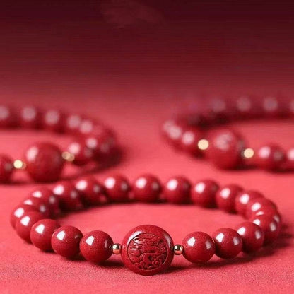 Natural Purple Cinnabar Zodiac Bracelet for Natal Year, Stylish & Lucky Jewelry - STAR8S