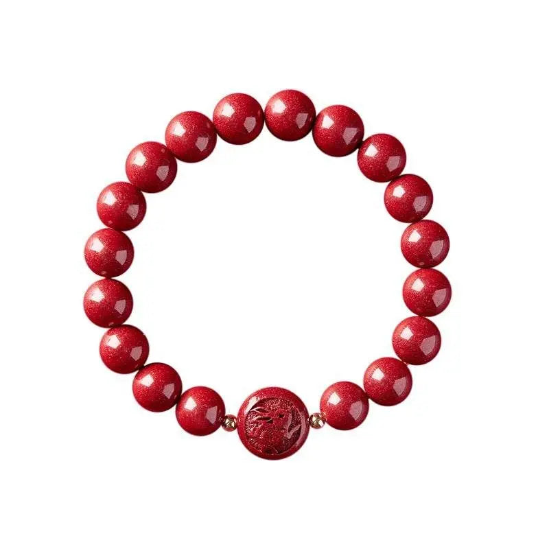 Natural Purple Cinnabar Zodiac Bracelet for Natal Year, Stylish & Lucky Jewelry - STAR8S