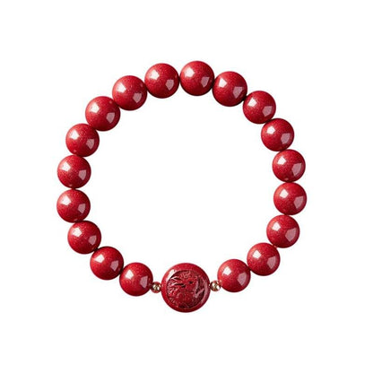 Natural Purple Cinnabar Zodiac Bracelet for Natal Year, Stylish & Lucky Jewelry - STAR8S
