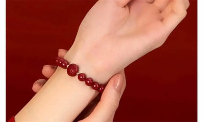 Natural Purple Cinnabar Zodiac Bracelet for Natal Year, Stylish & Lucky Jewelry - STAR8S