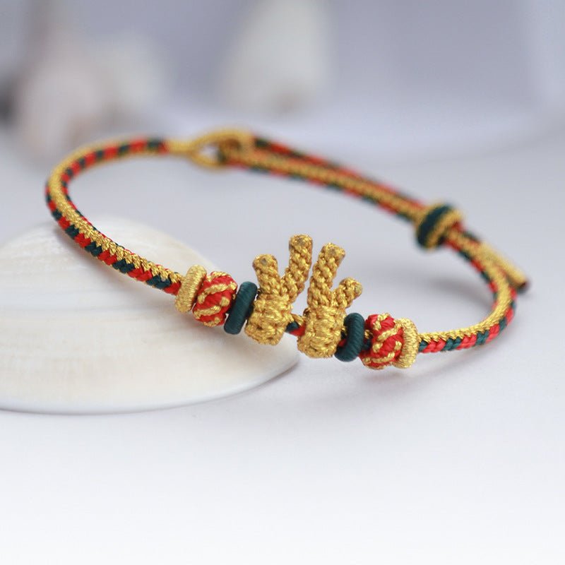 gorgeous & lucky antler red string bracelet: christmas deer women’s bracelet | star8s