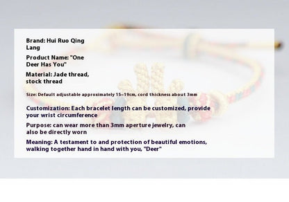 Gorgeous & Lucky Antler Red String Bracelet: Christmas Deer Women’s Bracelet | STAR8S