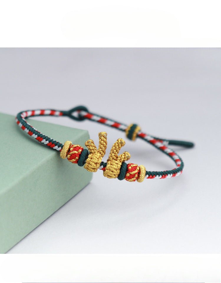 gorgeous & lucky antler red string bracelet: christmas deer women’s bracelet | star8s