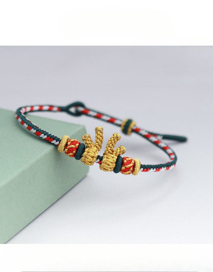 Gorgeous & Lucky Antler Red String Bracelet: Christmas Deer Women’s Bracelet | STAR8S