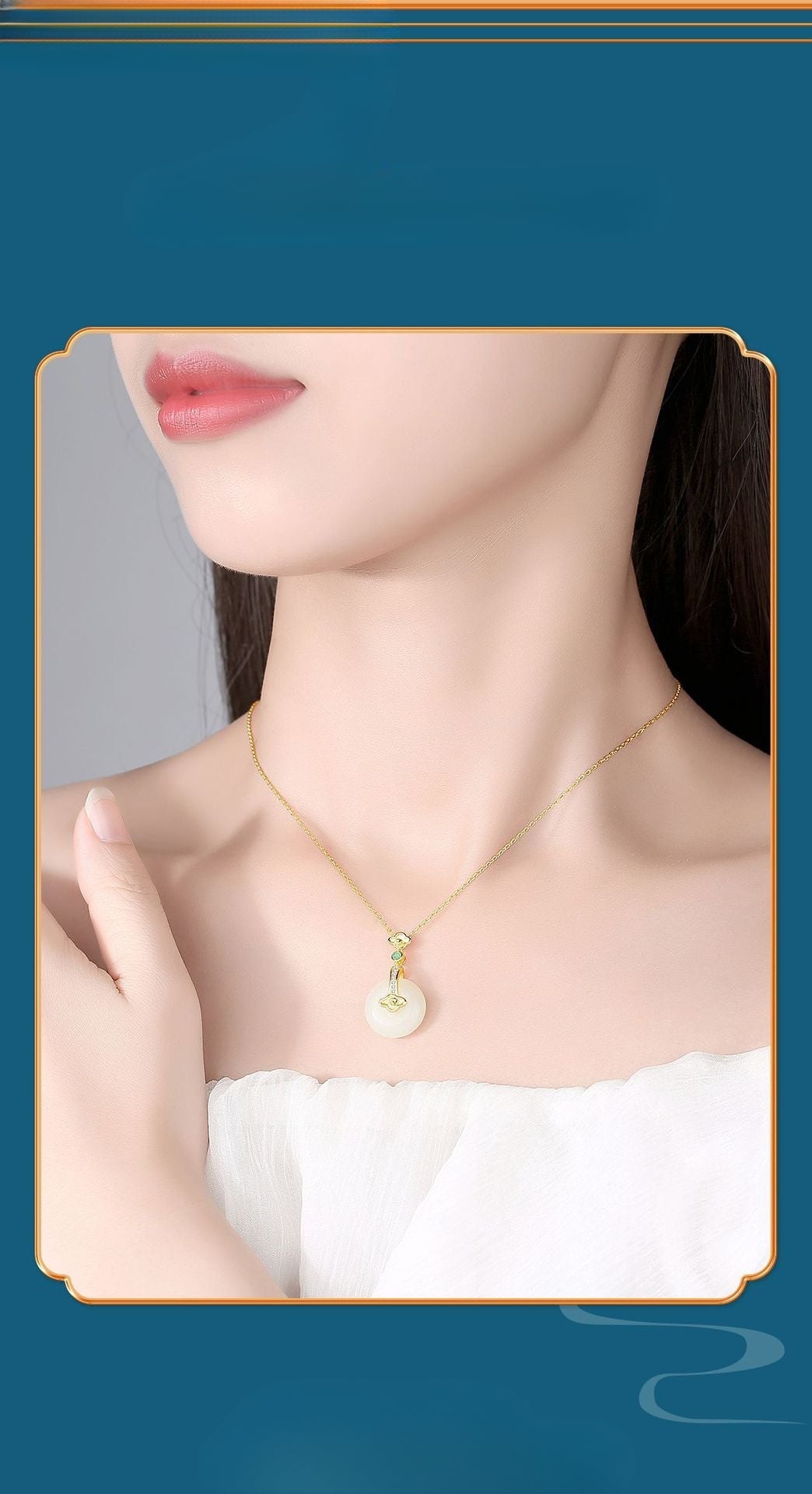 graceful hoop jade necklace: s925 silver safety disc blessings | star8s