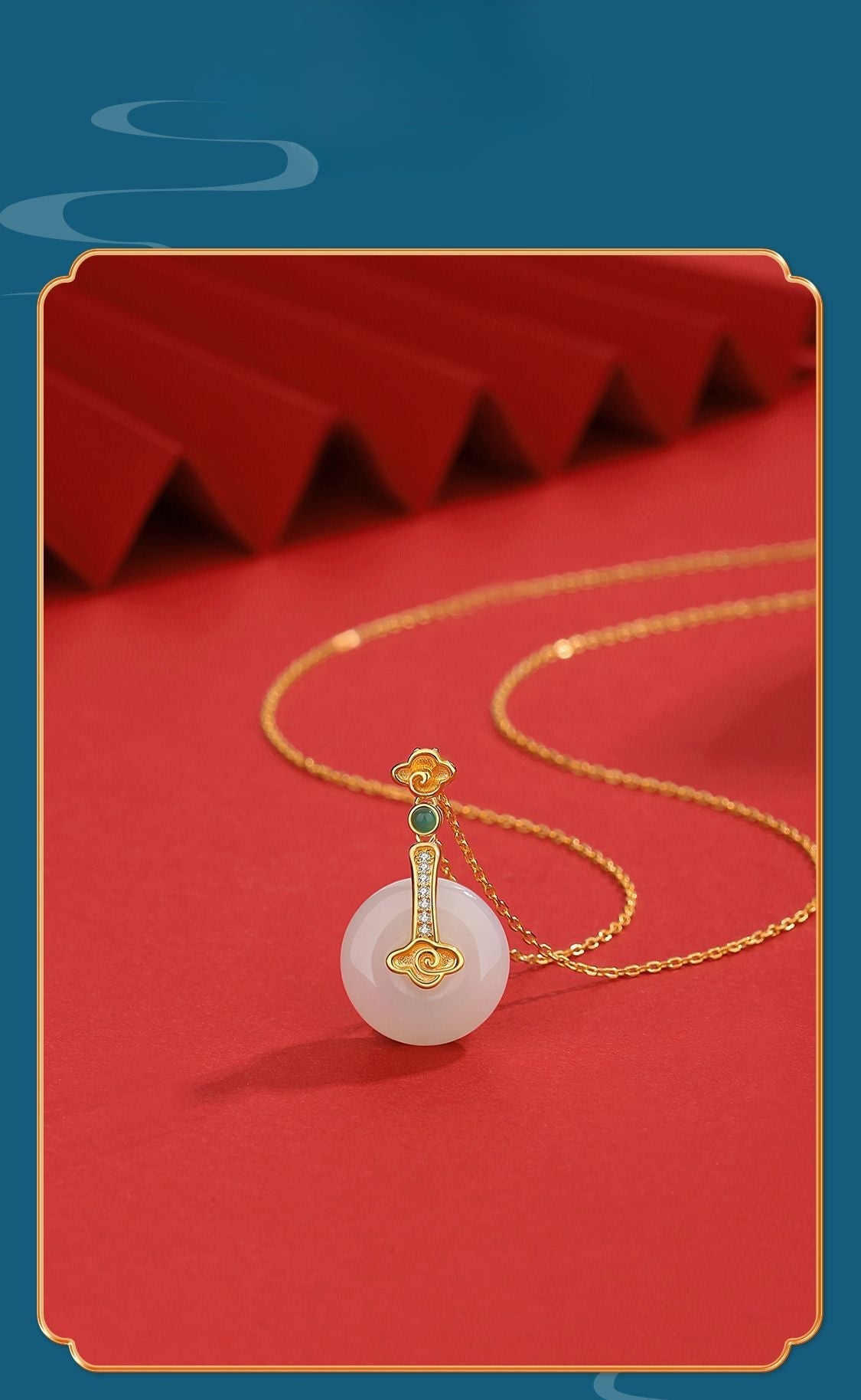 graceful hoop jade necklace: s925 silver safety disc blessings | star8s