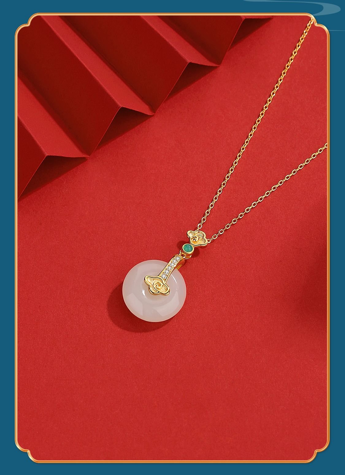 Graceful Hoop Jade Necklace: S925 Silver Safety Disc Blessings | STAR8S