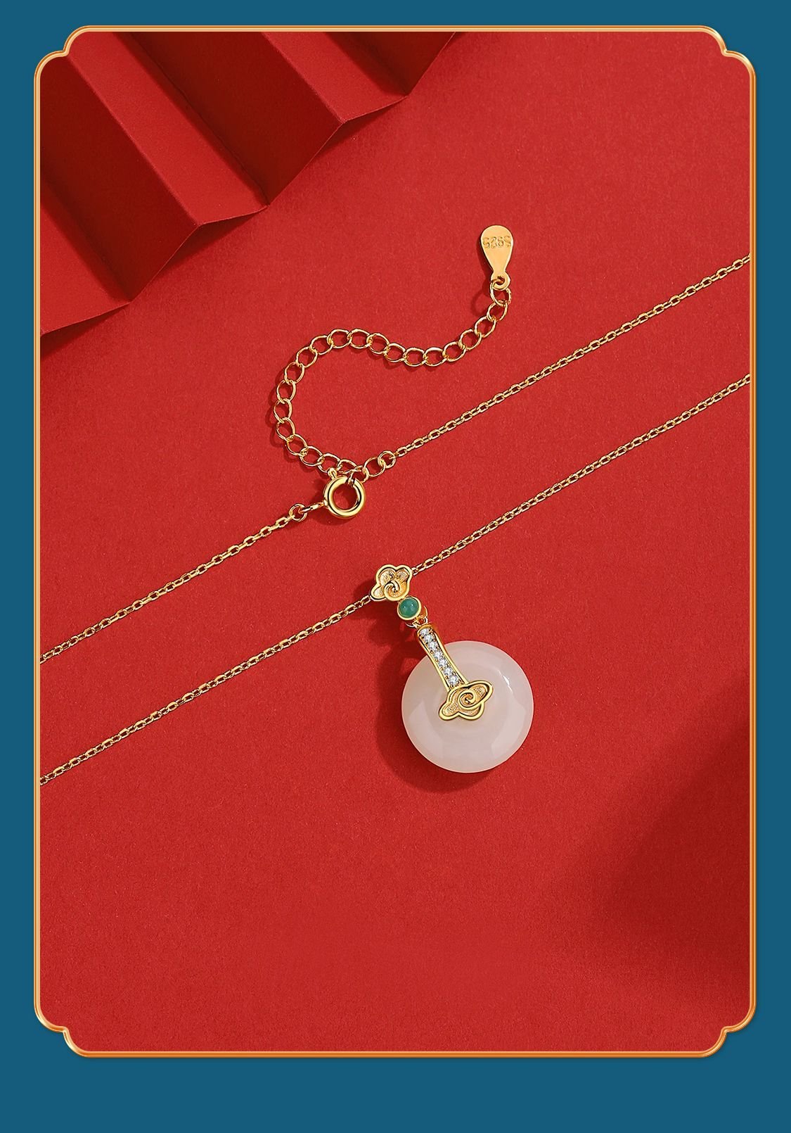 graceful hoop jade necklace: s925 silver safety disc blessings | star8s