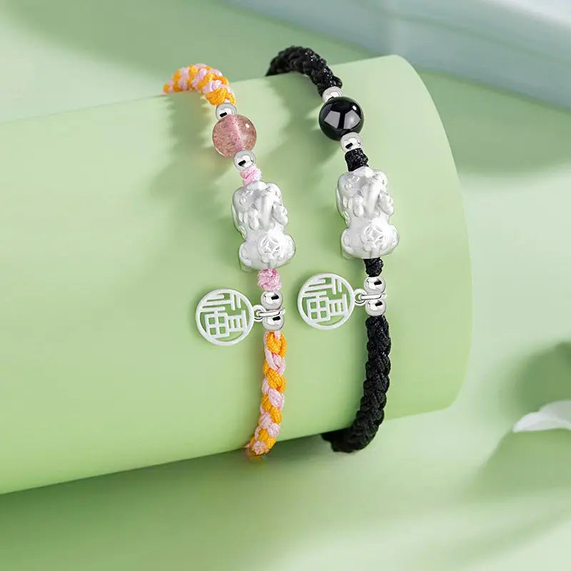 Graceful & Blessed Red String Bracelet Feng Shui: 925 Silver Strawberry | STAR8S