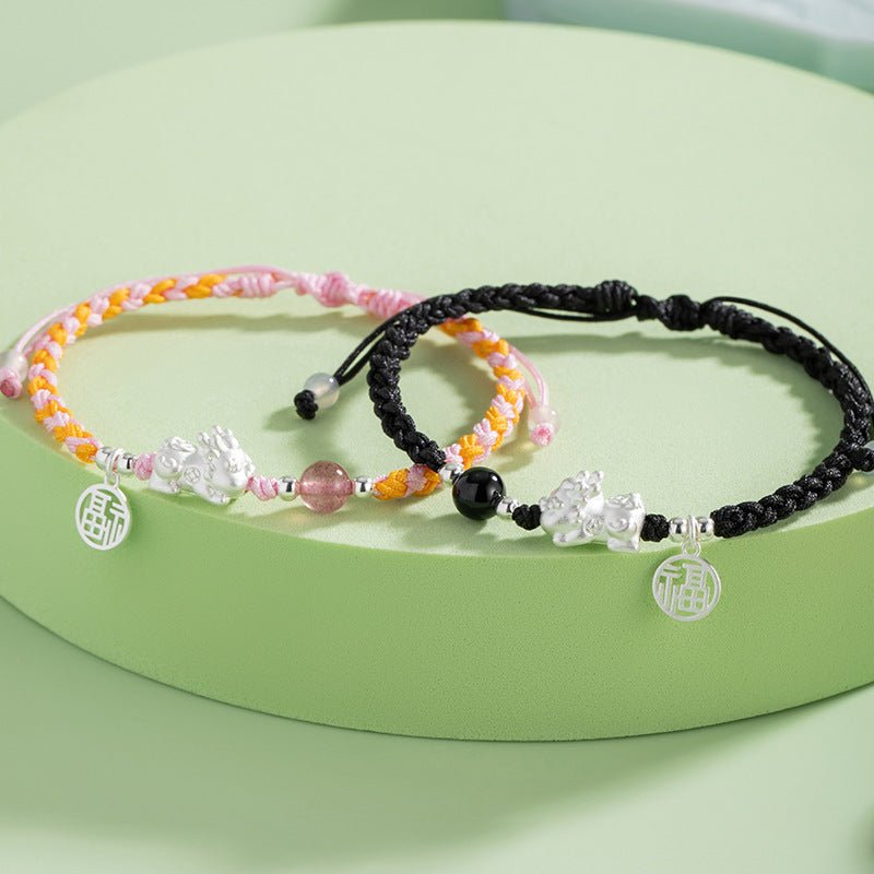 Graceful & Blessed Red String Bracelet Feng Shui: 925 Silver Strawberry | STAR8S