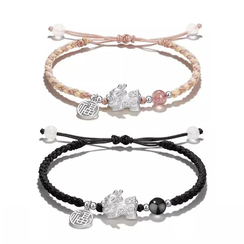 graceful & blessed red string bracelet feng shui: 925 silver strawberry | star8s