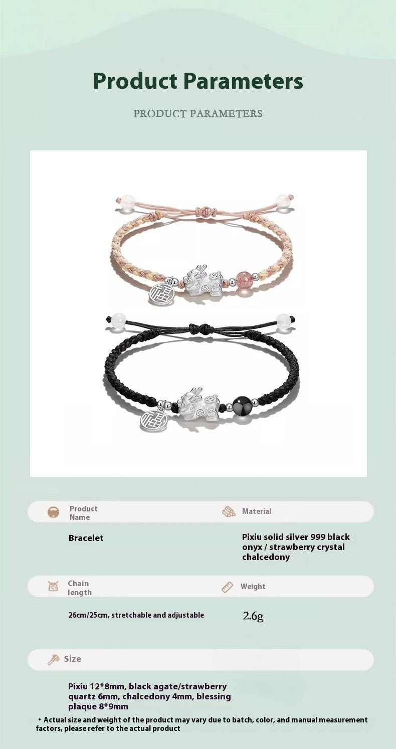 graceful & blessed red string bracelet feng shui: 925 silver strawberry | star8s