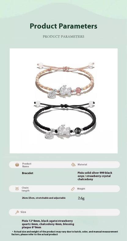 Graceful & Blessed Red String Bracelet Feng Shui: 925 Silver Strawberry | STAR8S