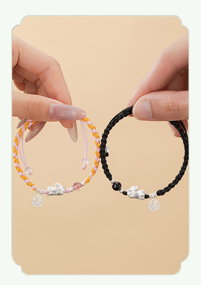 graceful & blessed red string bracelet feng shui: 925 silver strawberry | star8s