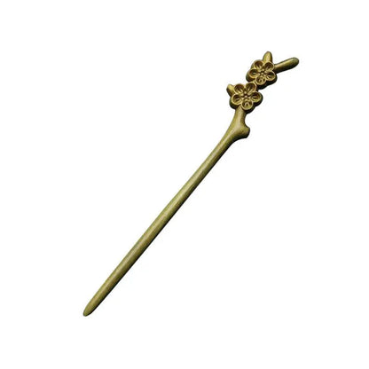 Green Sandalwood Carved Hairpin for Vintage Styling - STAR8S