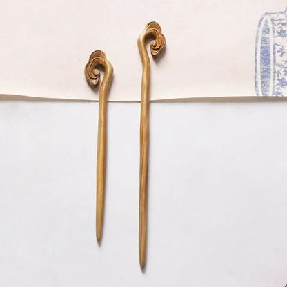Green Sandalwood Extended Vintage Hairpin for Ethnic Bun Celebrity Style - STAR8S