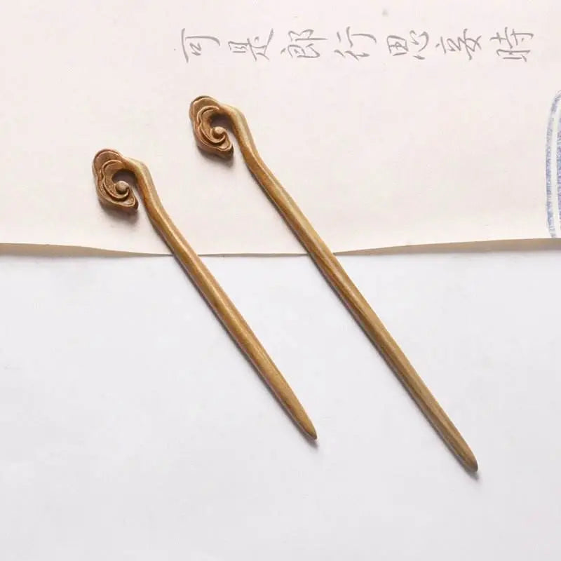 green sandalwood extended vintage hairpin for ethnic bun celebrity style - star8s