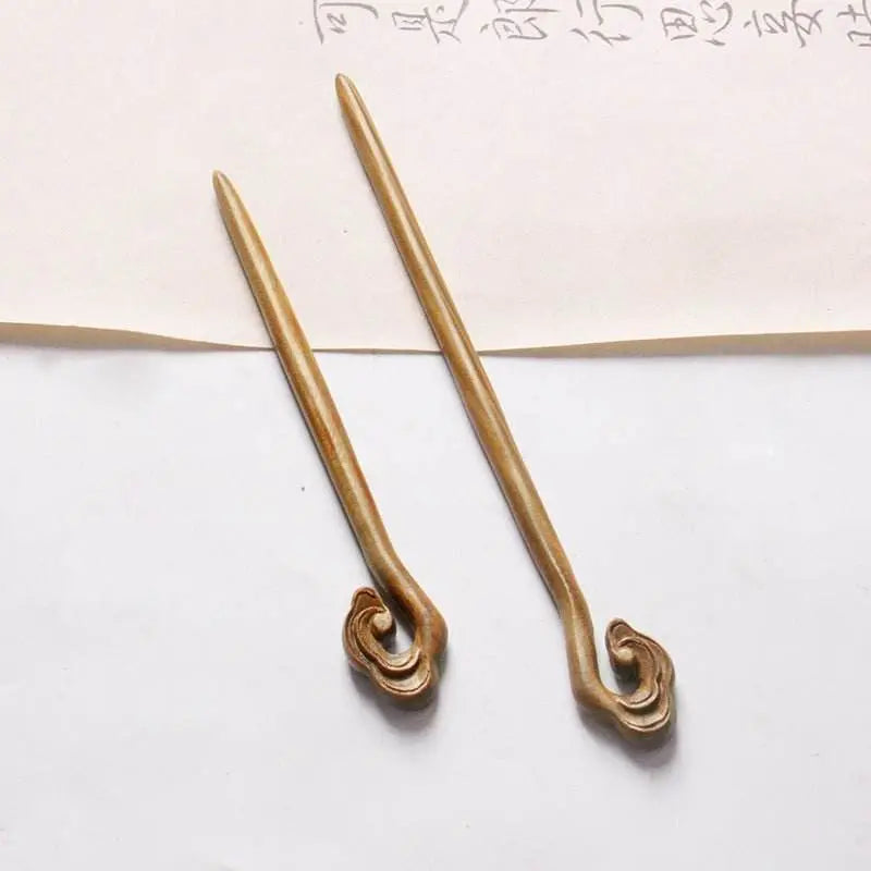 green sandalwood extended vintage hairpin for ethnic bun celebrity style - star8s