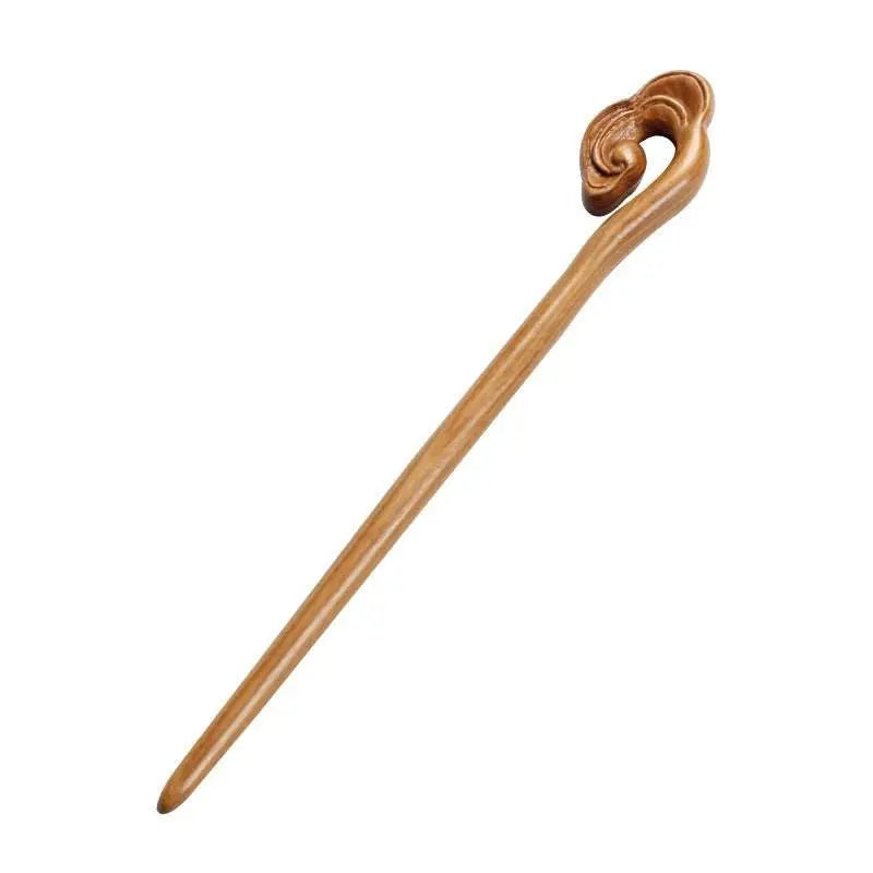Green Sandalwood Extended Vintage Hairpin for Ethnic Bun Celebrity Style - STAR8S