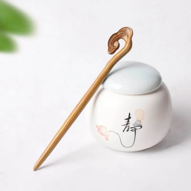 green sandalwood extended vintage hairpin for ethnic bun celebrity style - star8s