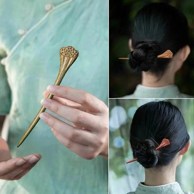 Green Sandalwood Hairpin: Vintage - Modern Style for Elegant Hairstyling - STAR8S