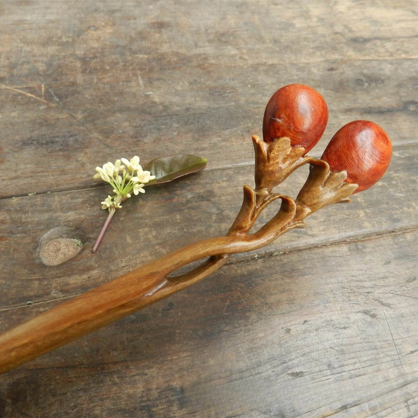 green sandalwood handmade hairpin for vintage hairstyling, perfect for bun styling - star8s
