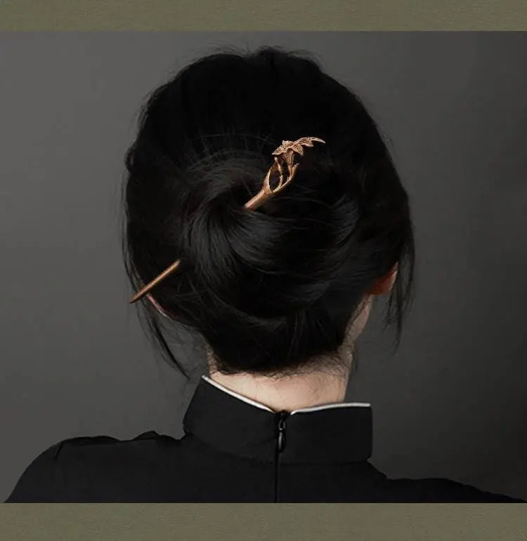 Green Sandalwood Vintage Hairpin for Hanfu Bun Gift Girlfriend - STAR8S