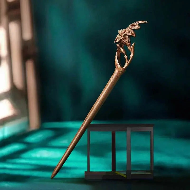 green sandalwood vintage hairpin for hanfu bun gift girlfriend - star8s