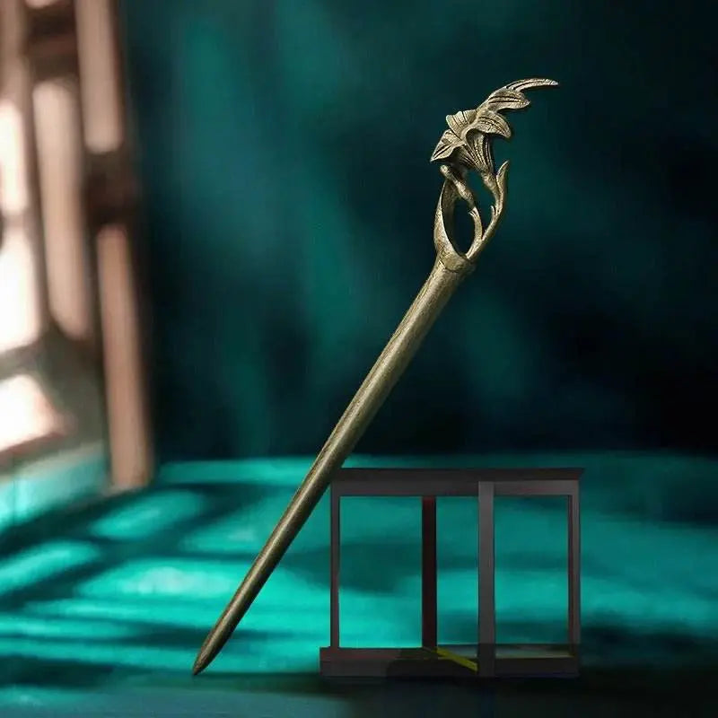 green sandalwood vintage hairpin for hanfu bun gift girlfriend - star8s