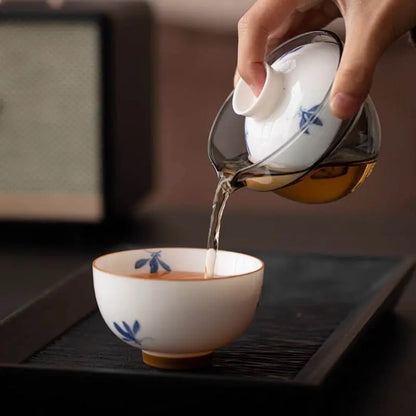 Hand Painted Butterfly Travel Tea Set Portable for Business Outdoor - STAR8S