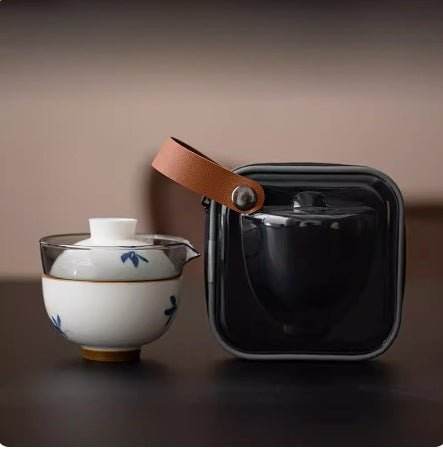 hand painted butterfly travel tea set portable for business outdoor - star8s