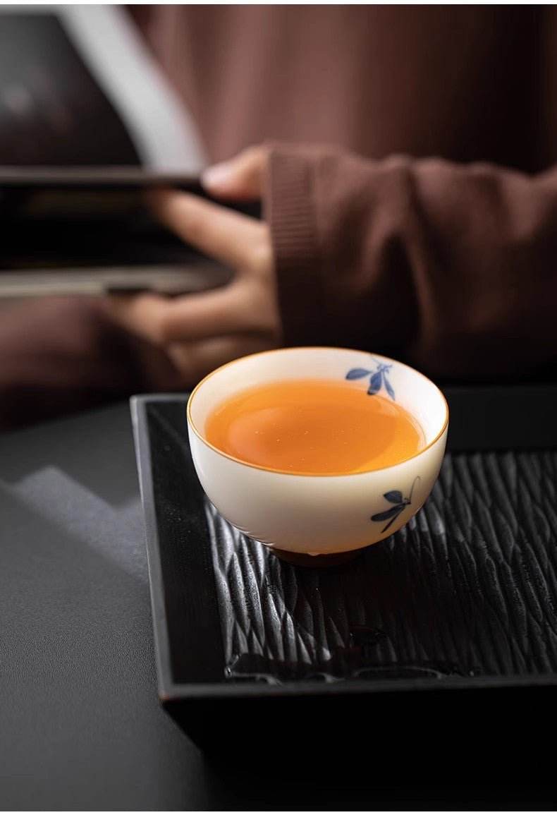 Hand Painted Butterfly Travel Tea Set Portable for Business Outdoor - STAR8S