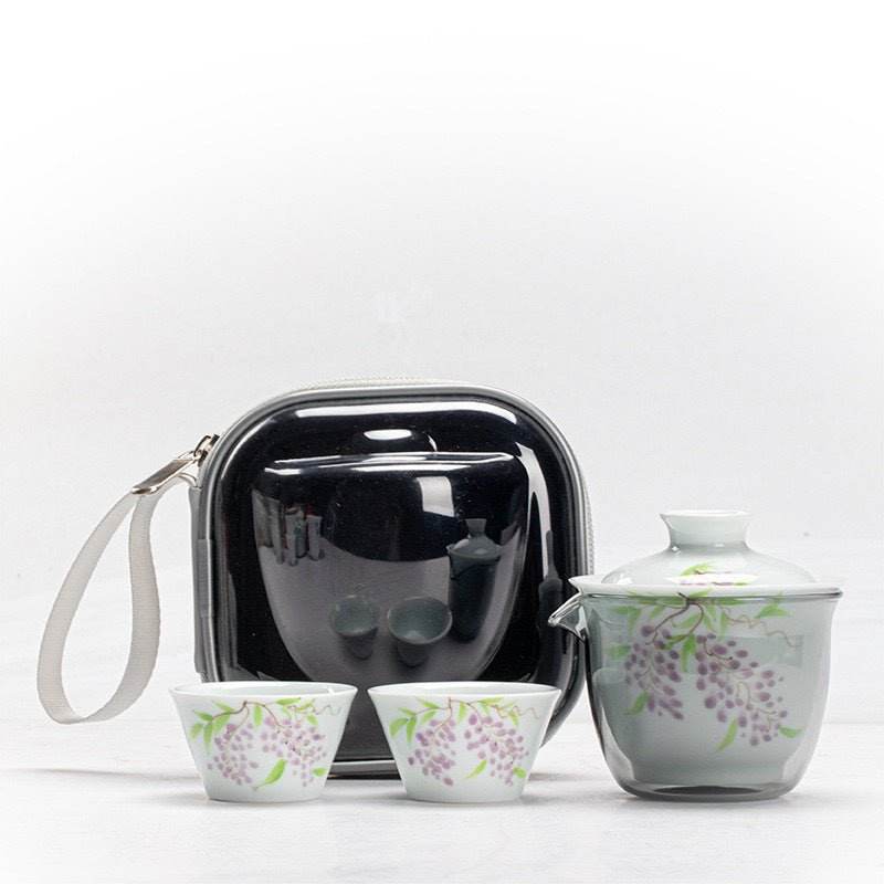 hand painted ceramic kuaike cup portable outdoor gongfu tea gift set - star8s